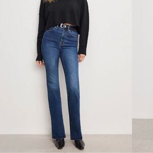 Good American Straight Leg Blue Jeans